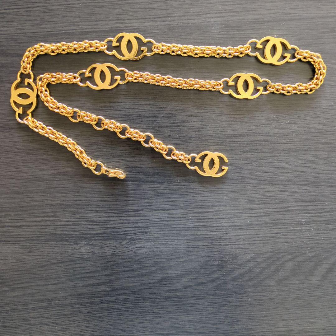 GUCCI　グッチ　チェーンベルト　ダブルG　インターロッキング　ゴールド