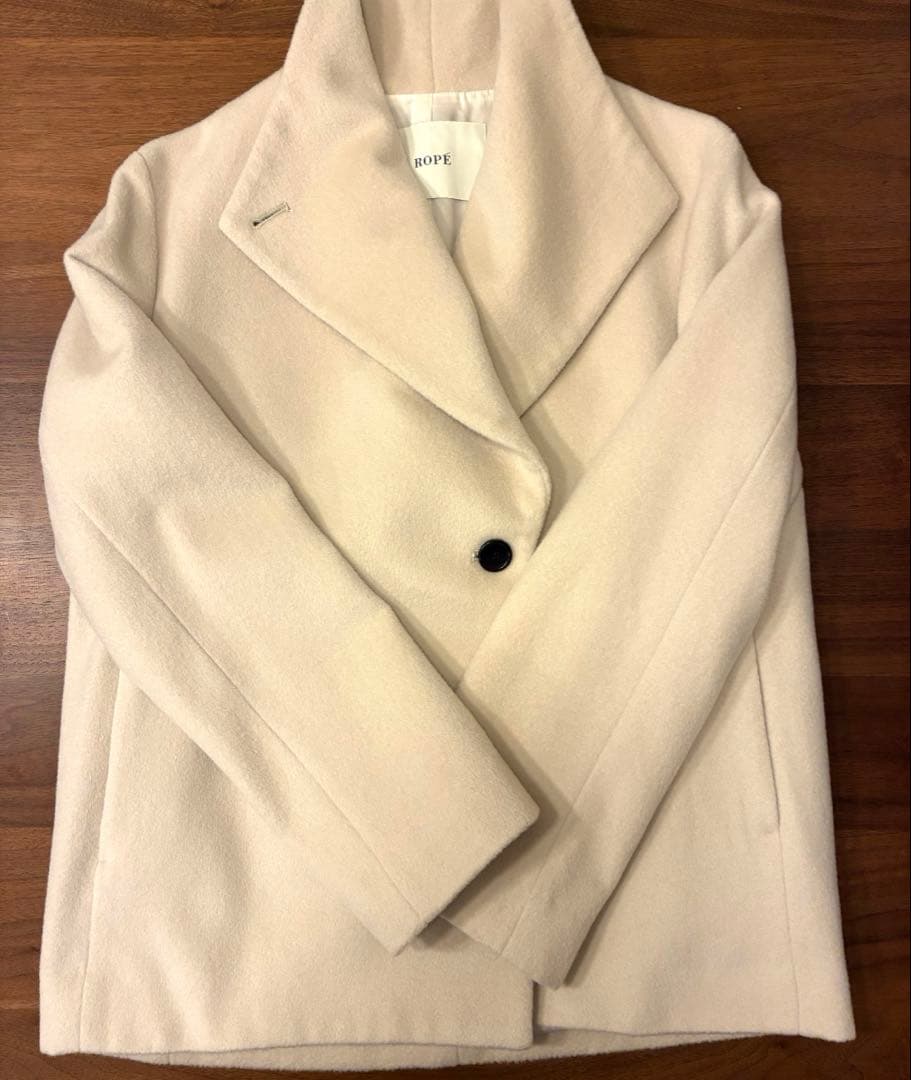 【美品】ROPE プレミアムカシミヤ ショートコート【25AW】オフホワイト36