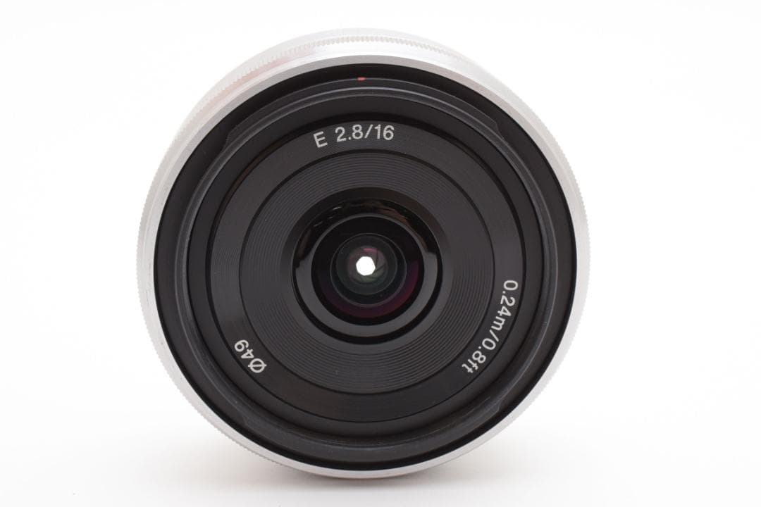 超美品 SONY E 16mm F2.8 SEL16F28 シルバー M504