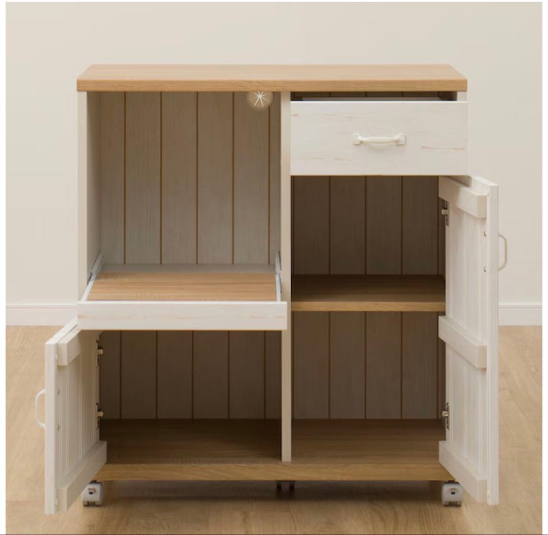 ホワイト木製キッチンワゴン　キャスター付き　ニトリ　11/13までの引き渡しのみ