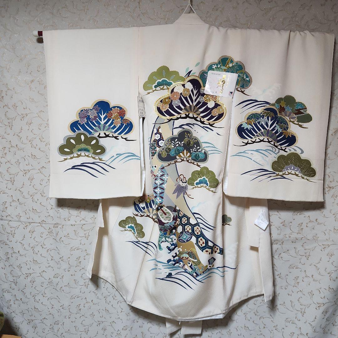 (ん)#8-013 正絹 男児 お宮参り きもの