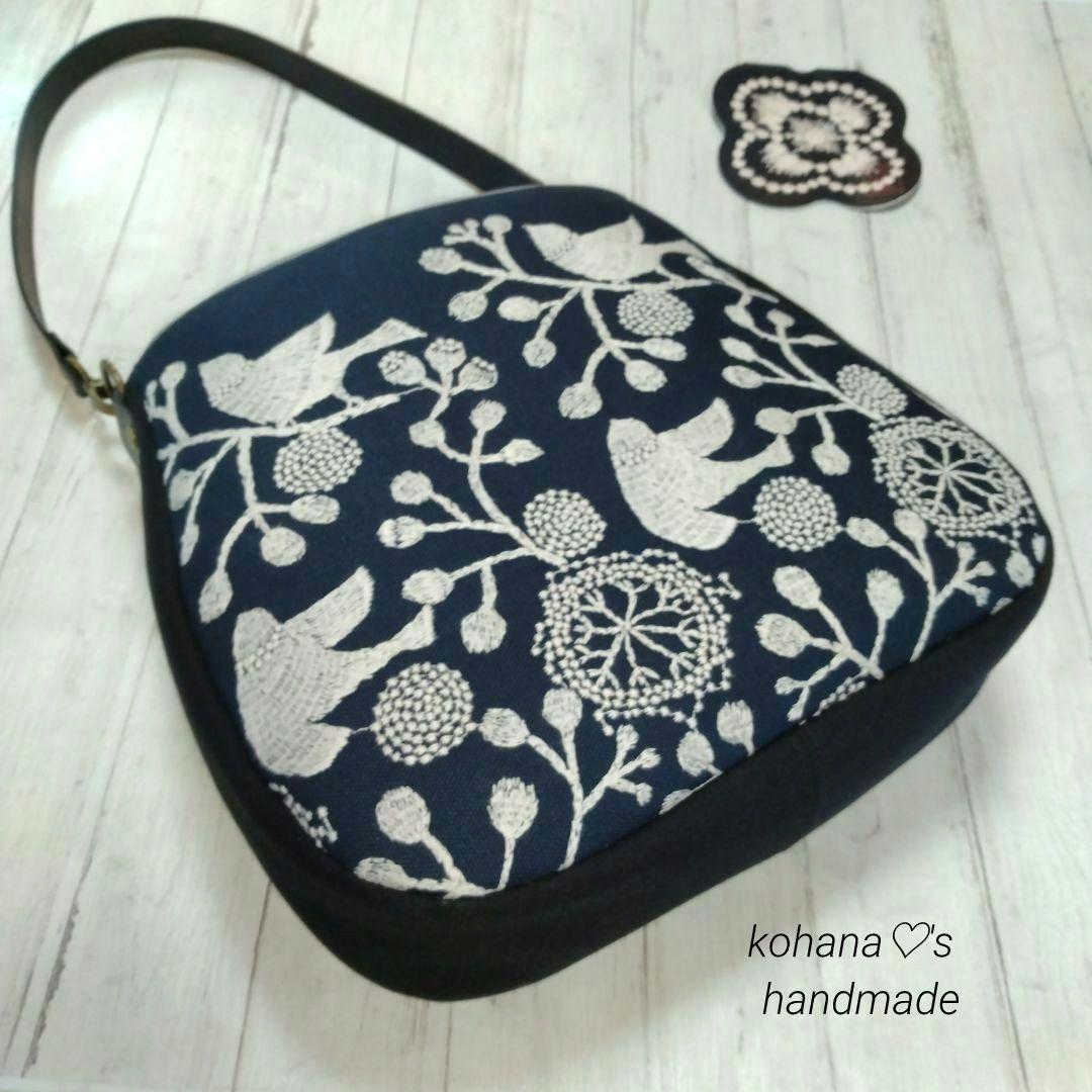 ハンドメイドஐ..ラウンドショルダーバッグ∂б点と線模様製作所⚮̈