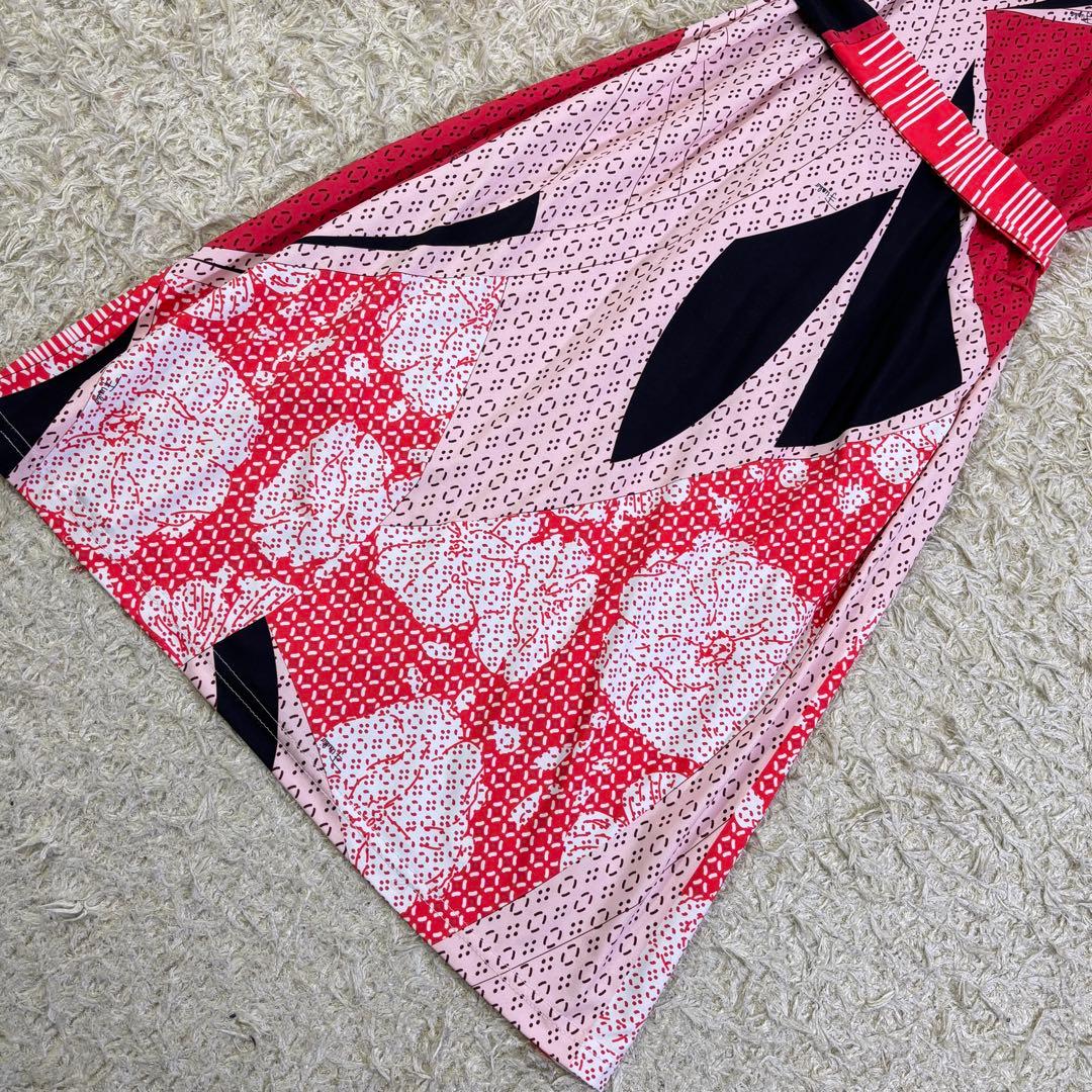 エミリオプッチ　大きいサイズ　プッチ柄　シルク100% 膝丈ワンピース　半袖