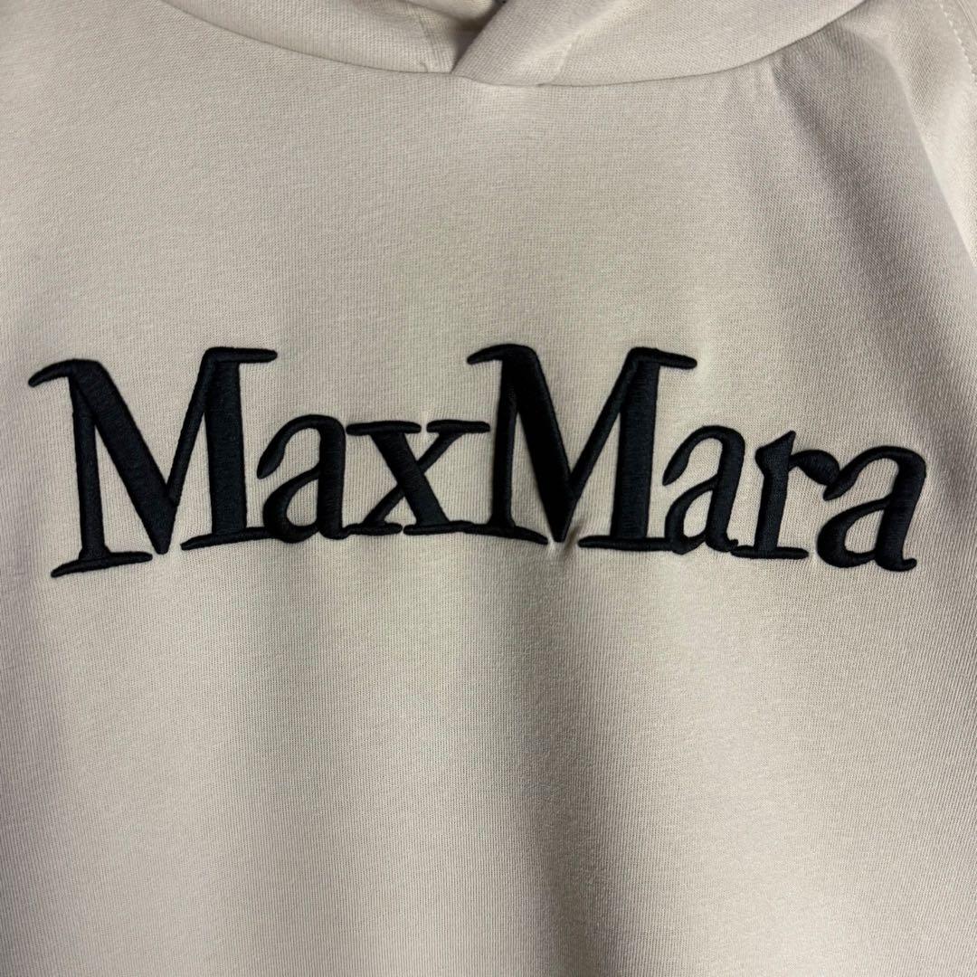 6033【美品】マックスマーラ‪☆センター刺繍ロゴ入りパーカー 即完売注意