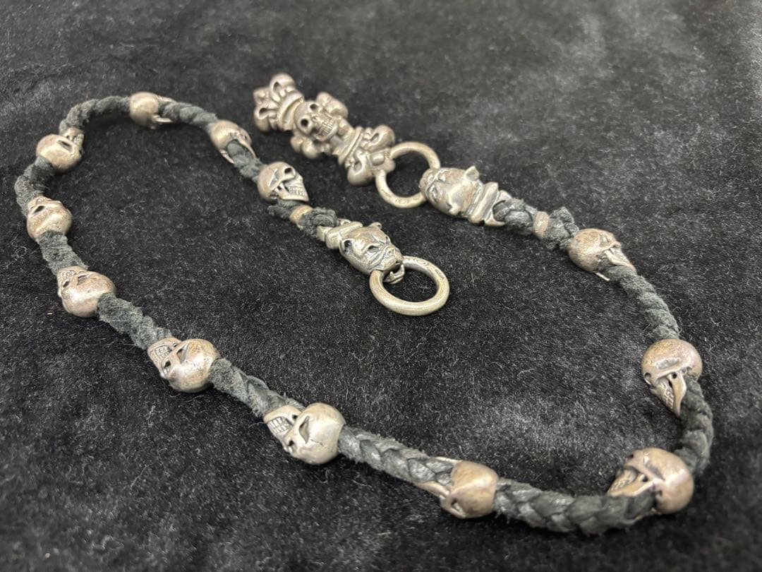 ガボールタイプ、レザー&スカルウォレットチェーン