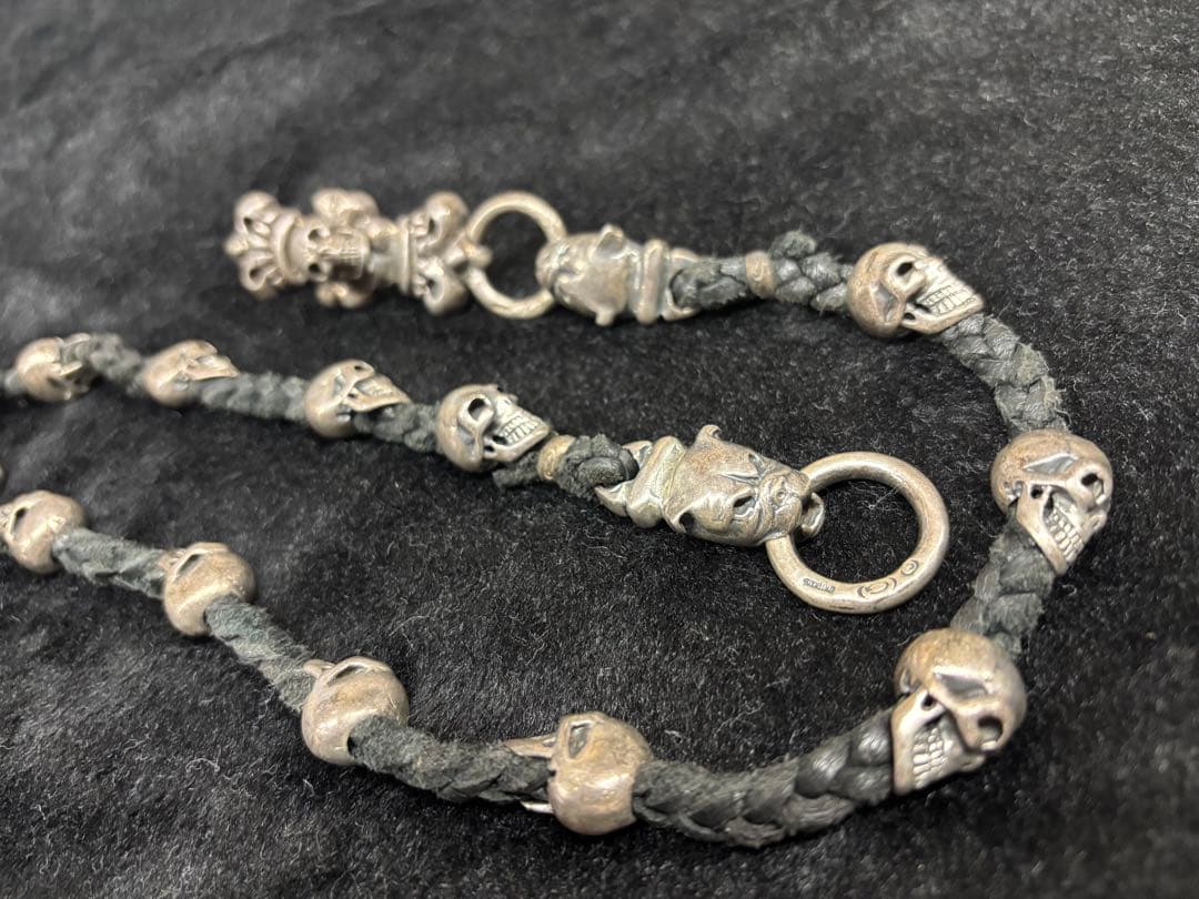 ガボールタイプ、レザー&スカルウォレットチェーン