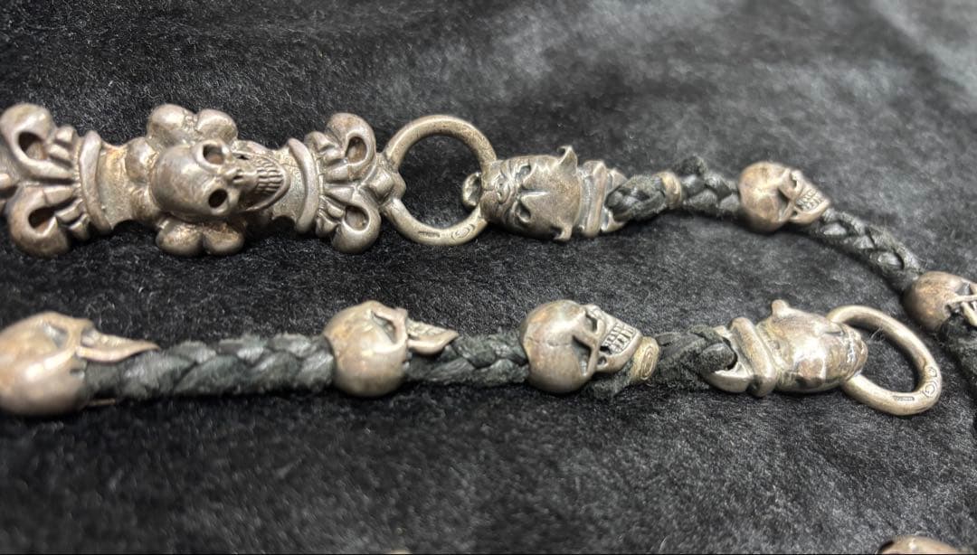 ガボールタイプ、レザー&スカルウォレットチェーン