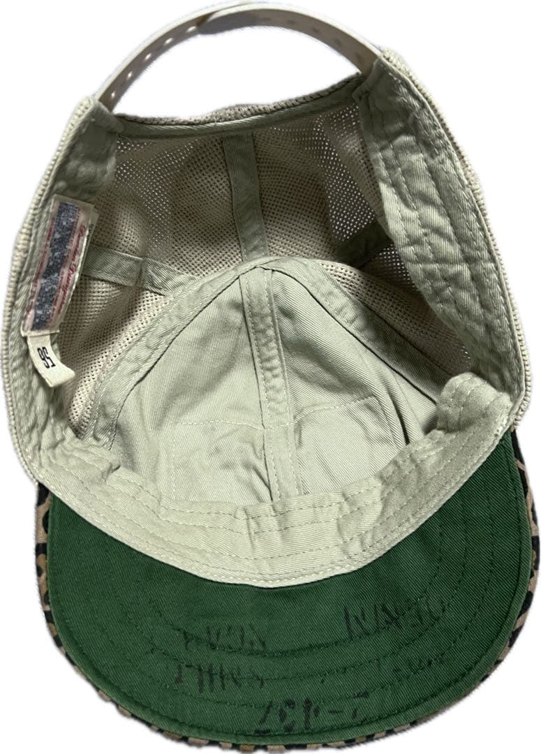 ヒョウ柄キャスケット メッシュキャップ　y2k TikTokファッション