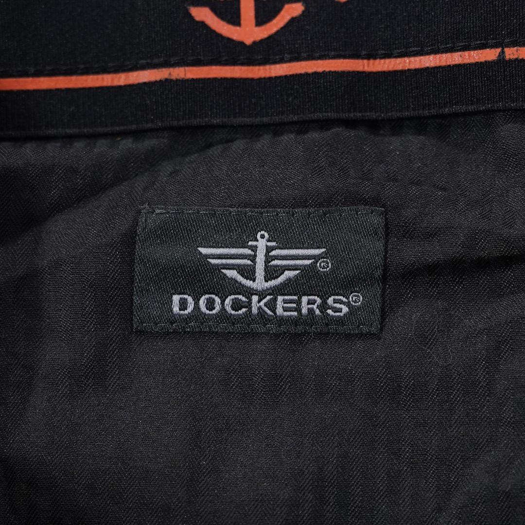 ドッカーズ リーバイス W34 スラックス ボトム 古着 ロゴ 黒 18282