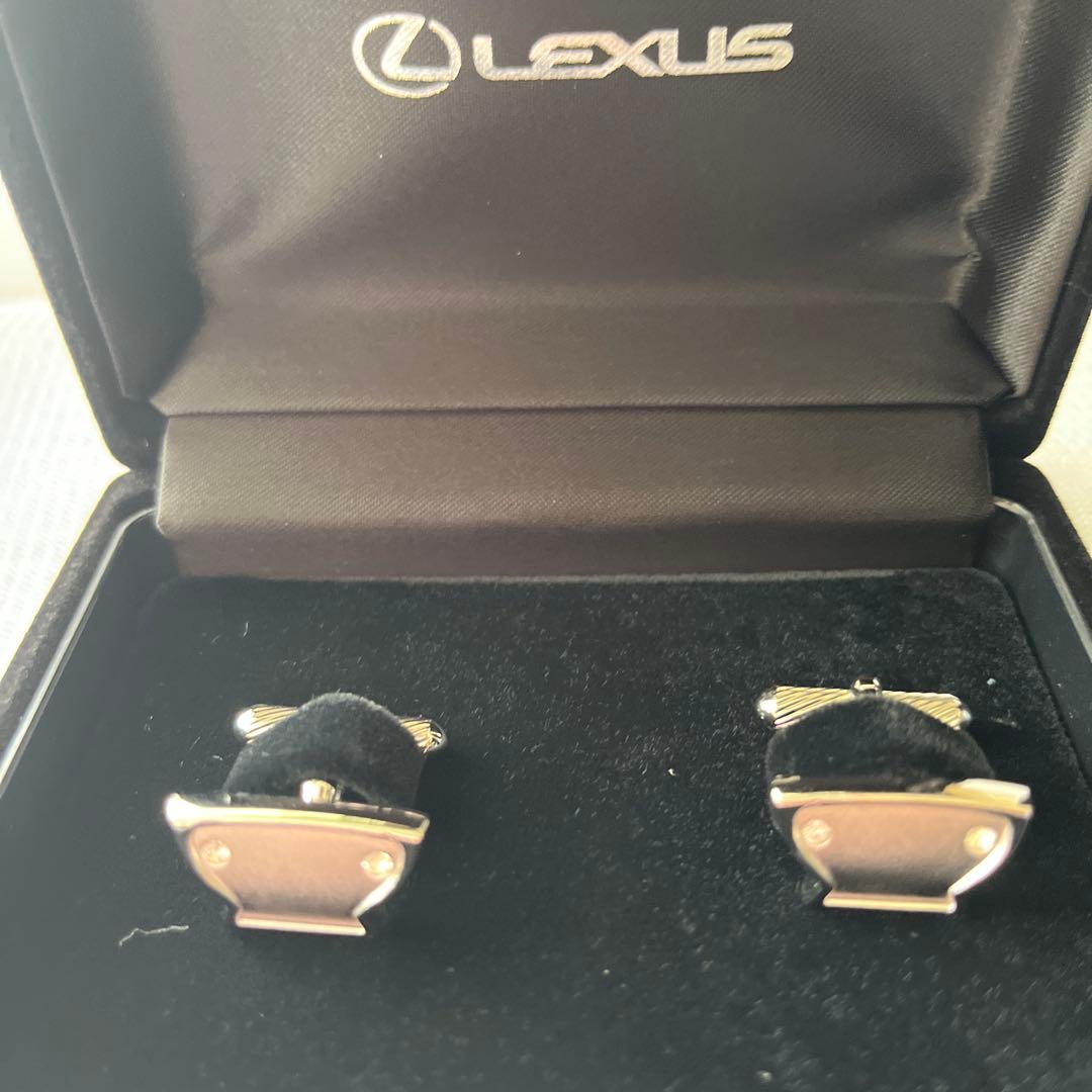 Lexus カフリンクス 2ペア シルバー パールホワイト
