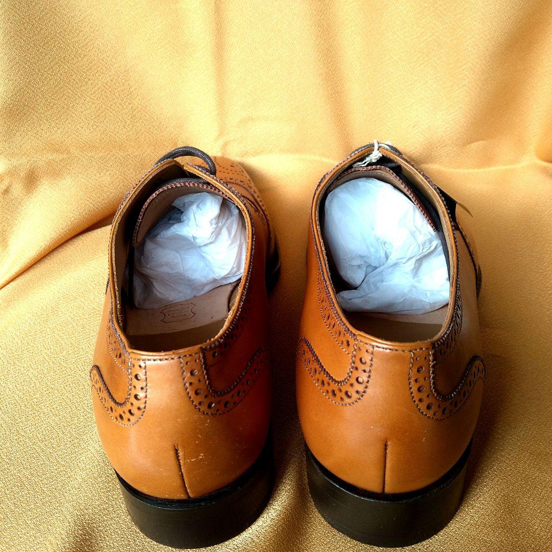 【未使用品】神匠(シンショウ) ライトブラウン レザー ウィングチップシューズ