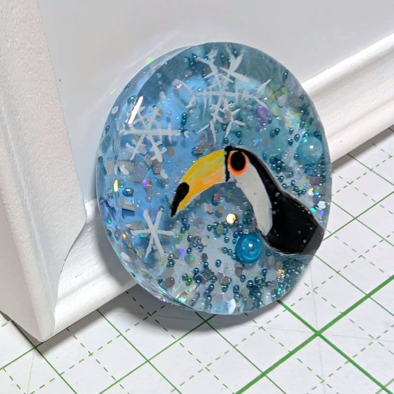 ゆきめい様　11.24 オニオオハシ　レジンヘアゴム　雪降るキラリ