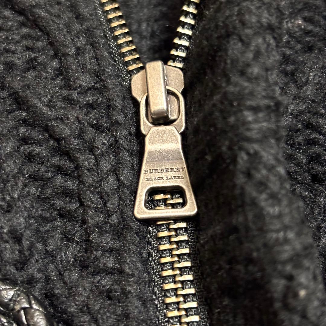 BURBERRY BLACK LABEL ダッフルコート ケーブルニット ジップ