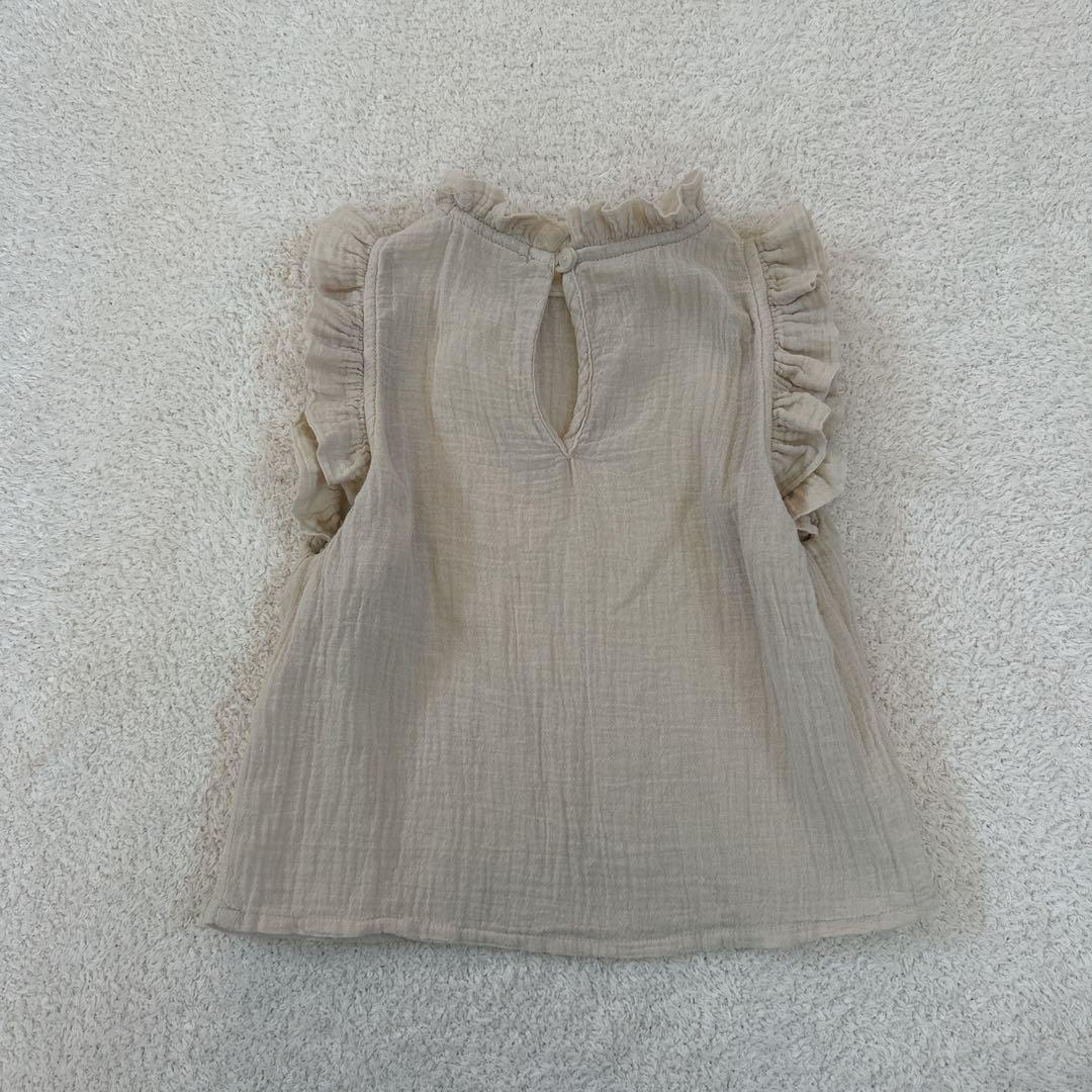 SOOR PLOOM フリルブラウス　ベージュ　2/3y