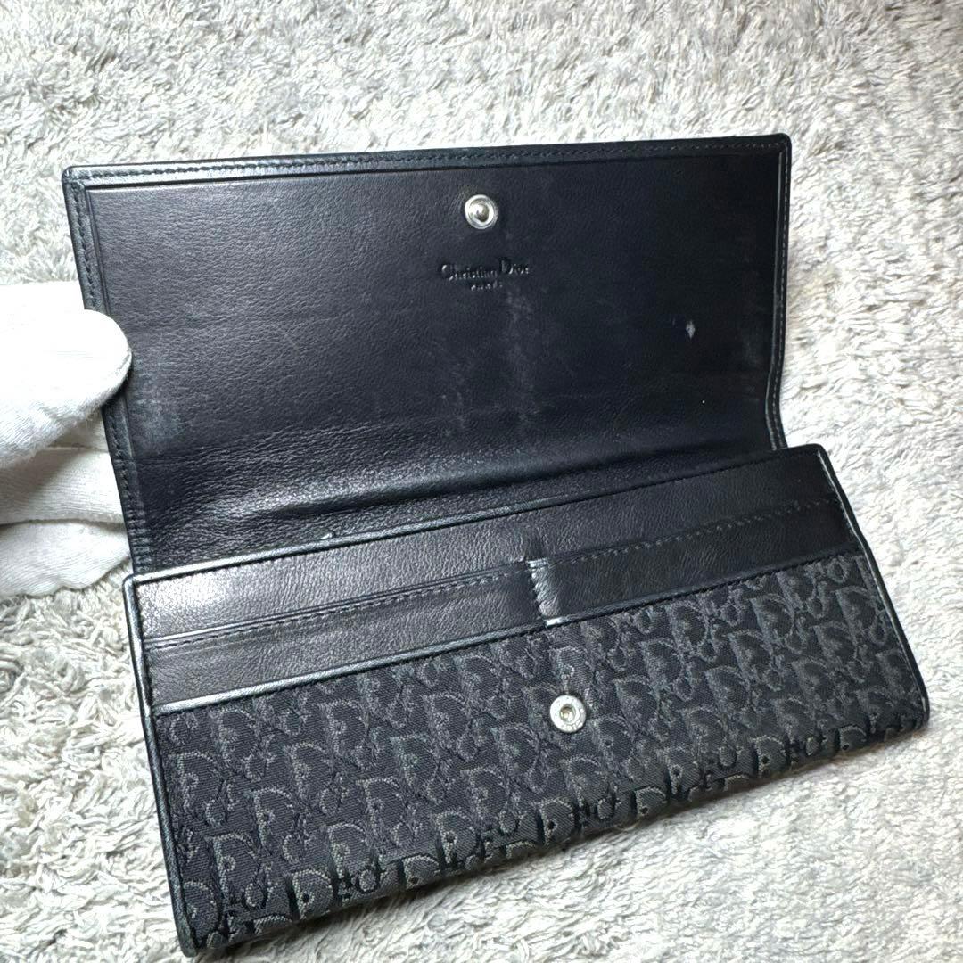 Christian Dior ディオール 長財布 総柄 レザー ブラック