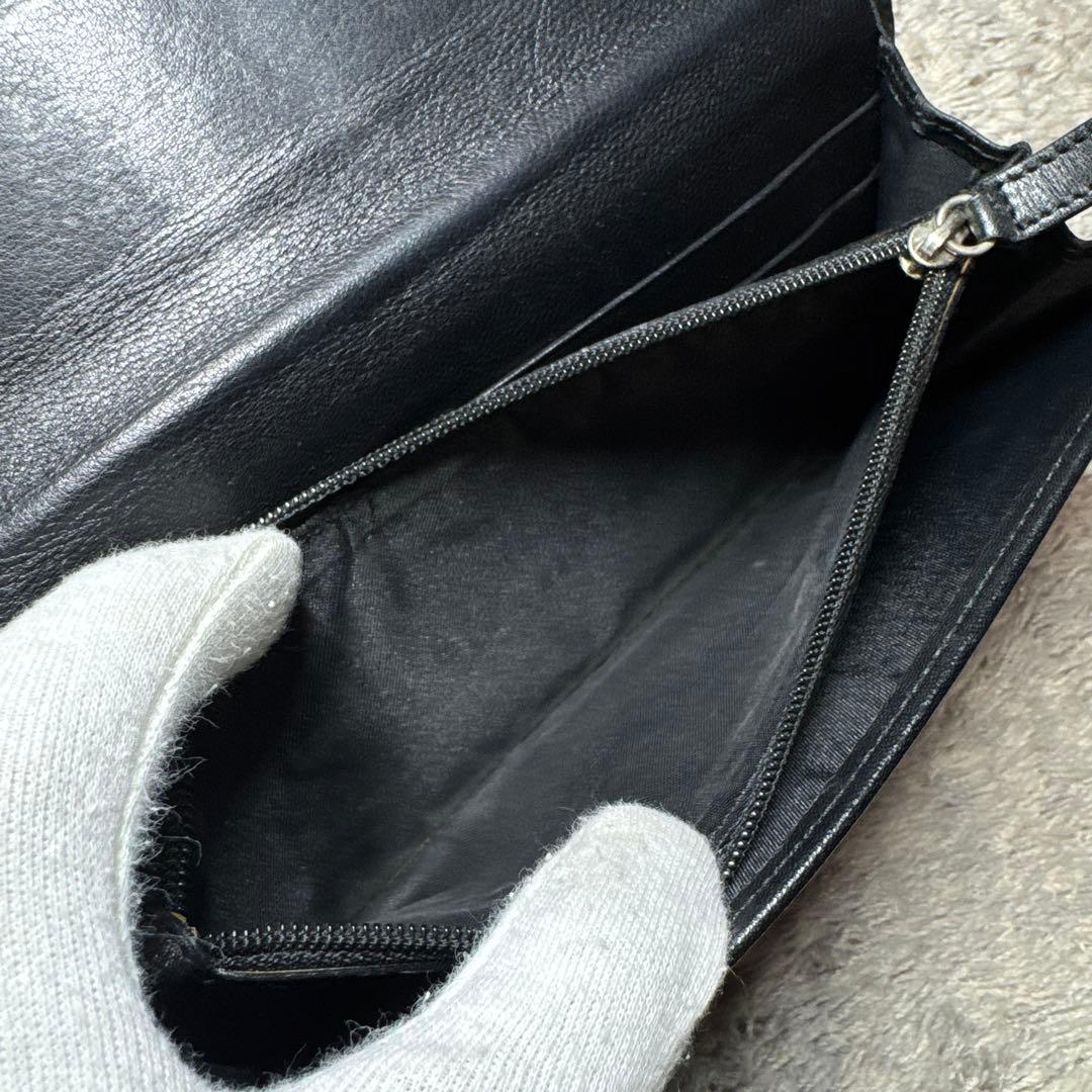 Christian Dior ディオール 長財布 総柄 レザー ブラック