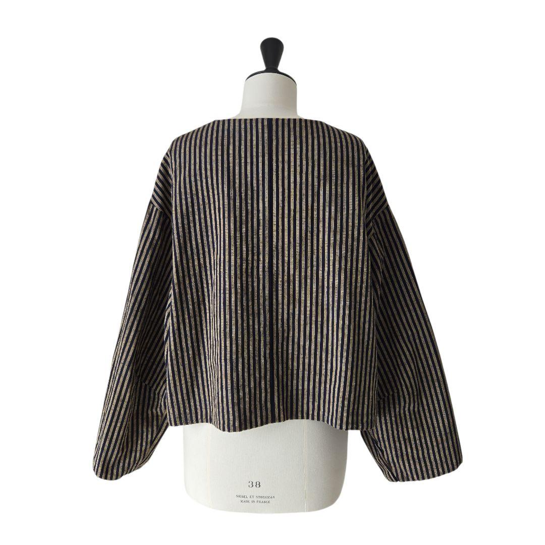 YAMMA ヤンマ産業 会津木綿 リバーシブル ノーカラージャケット