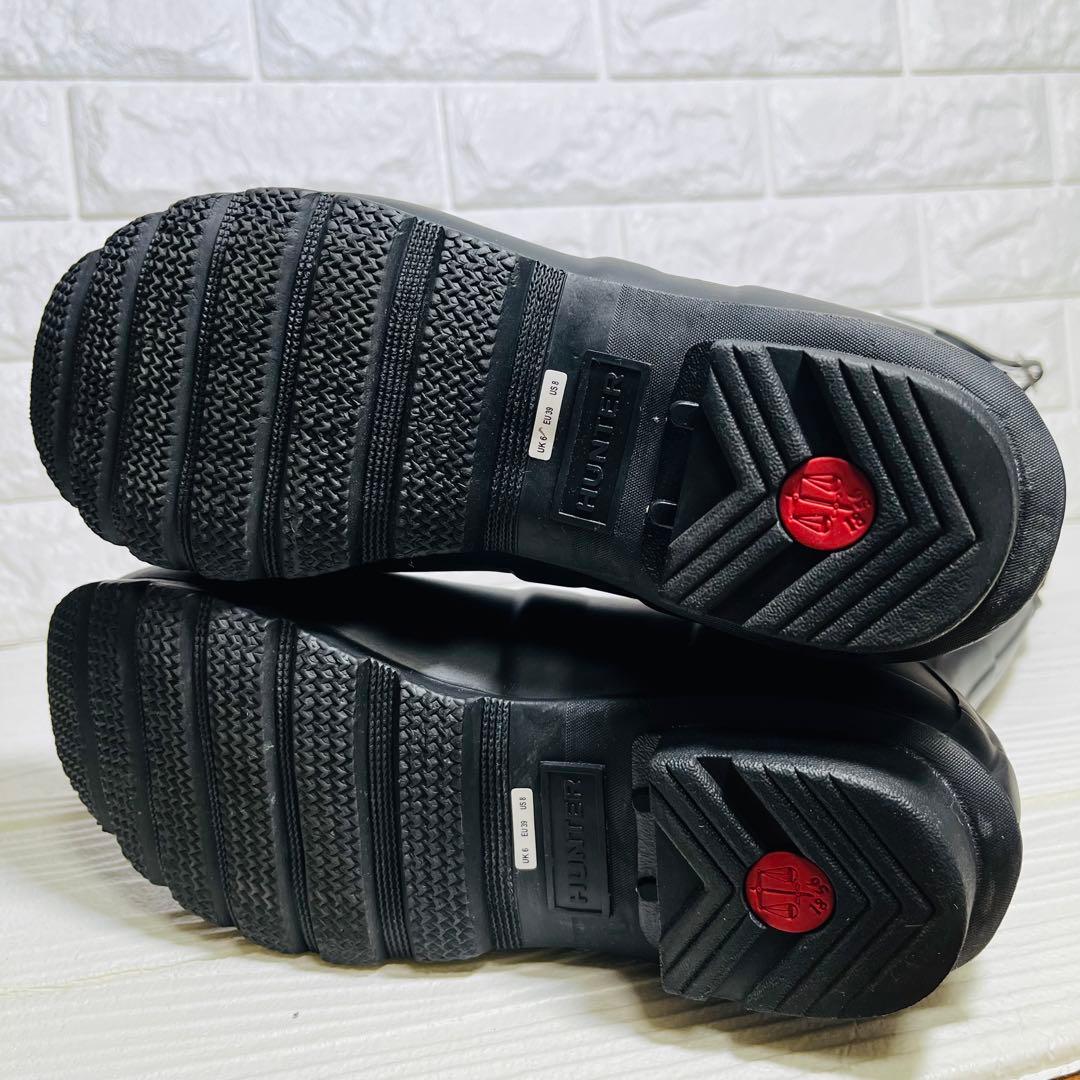 【極美品】HUNTER レインロングブーツ ブラック UK6 25cm 長靴