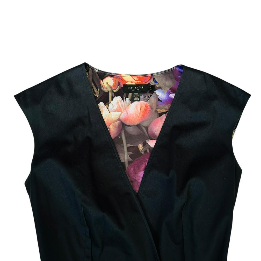 美品 テッドベイカー ラップワンピース ベルテッド 膝丈 ドレス 1 S〜M