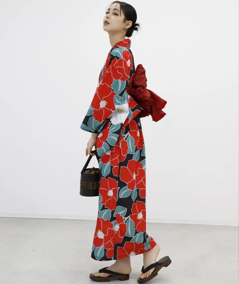 ワンピース浴衣3点セット（キャミワンピース＋羽織り＋兵児帯）　Lサイズ