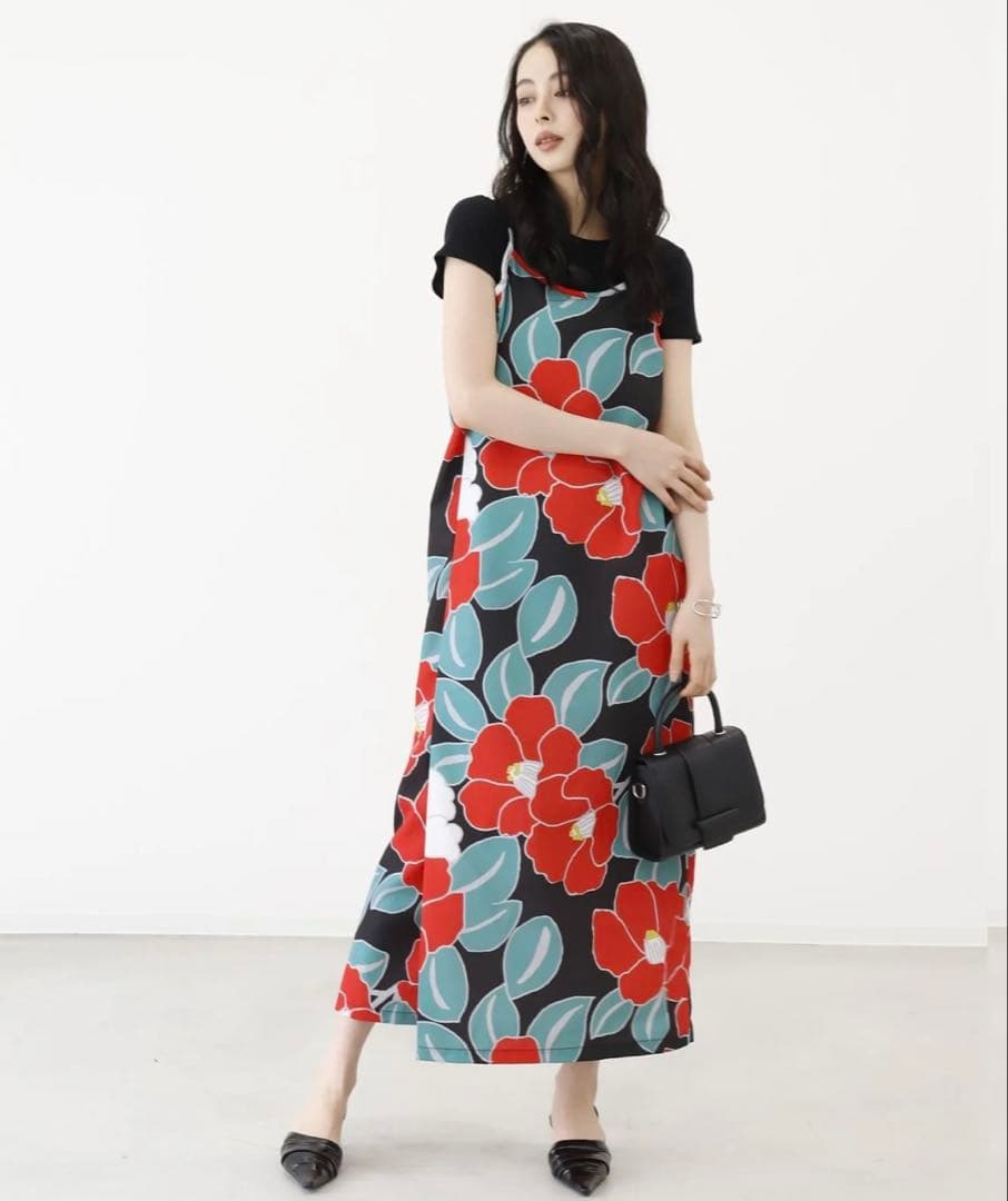 ワンピース浴衣3点セット（キャミワンピース＋羽織り＋兵児帯）　Lサイズ