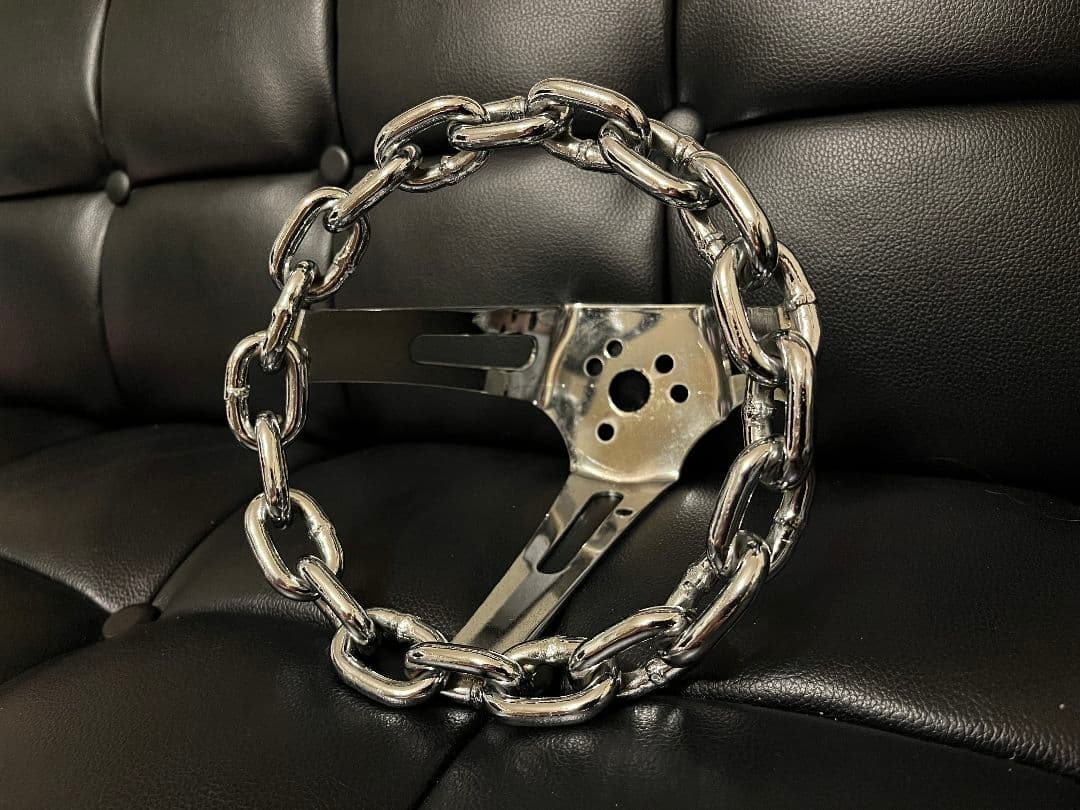 チェーンステアリング 8インチ アダプター付き ローライダー 当時物