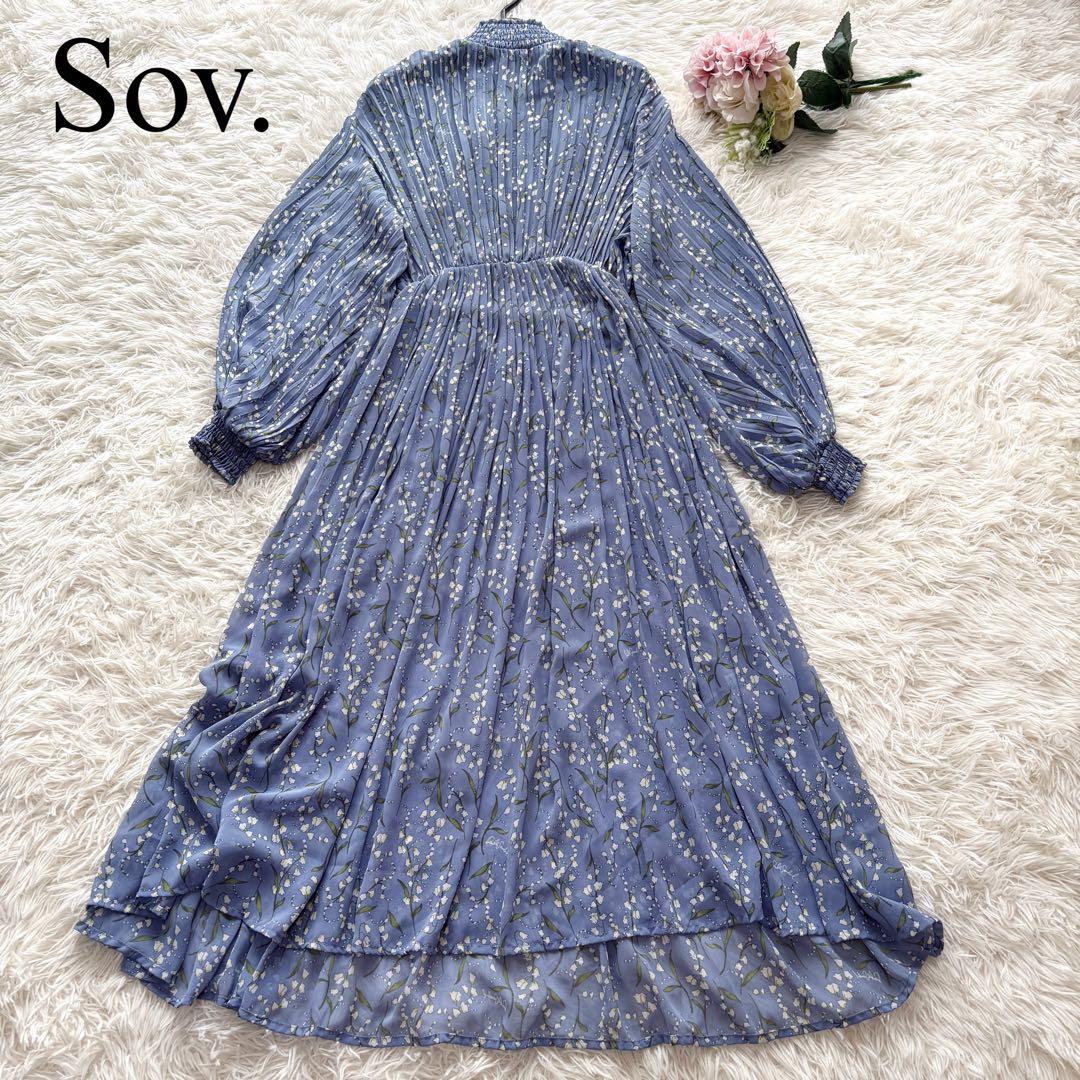 【未使用級】田中みな実着用　ソブ　スズラン柄　シフォンワンピース　プリーツ　36
