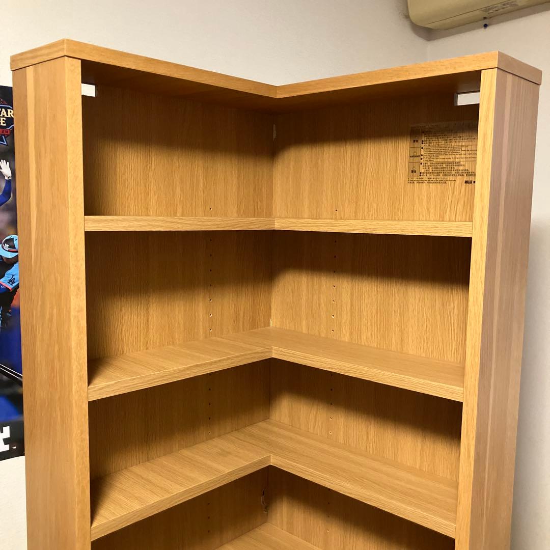 廃盤　無地良品 コーナー型本棚 7段