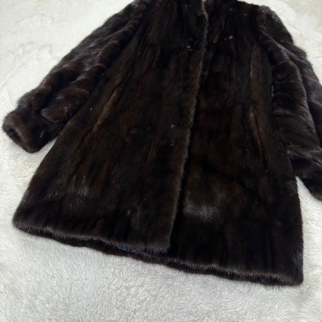 ✨美品✨SAIKATSU 六本木 最高級リアルファーコート ミンク系 裏地刺繍