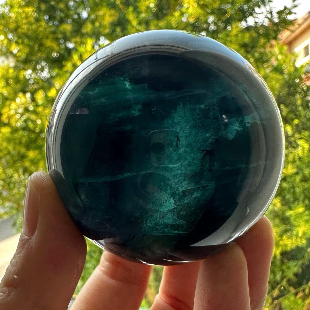 人*析様 ブルーフローライト　スフィア　5.6㎝　289g マリンブルー　フロー