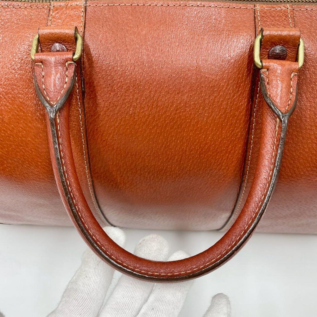 タケオキクチ ボストンバッグ オールレザー キャメル ブラウン 大容量