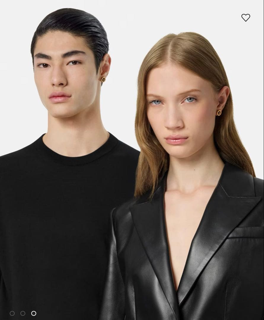 ヴェルサーチVERSACEエナメル メドゥーサ スタッド イヤリング片耳