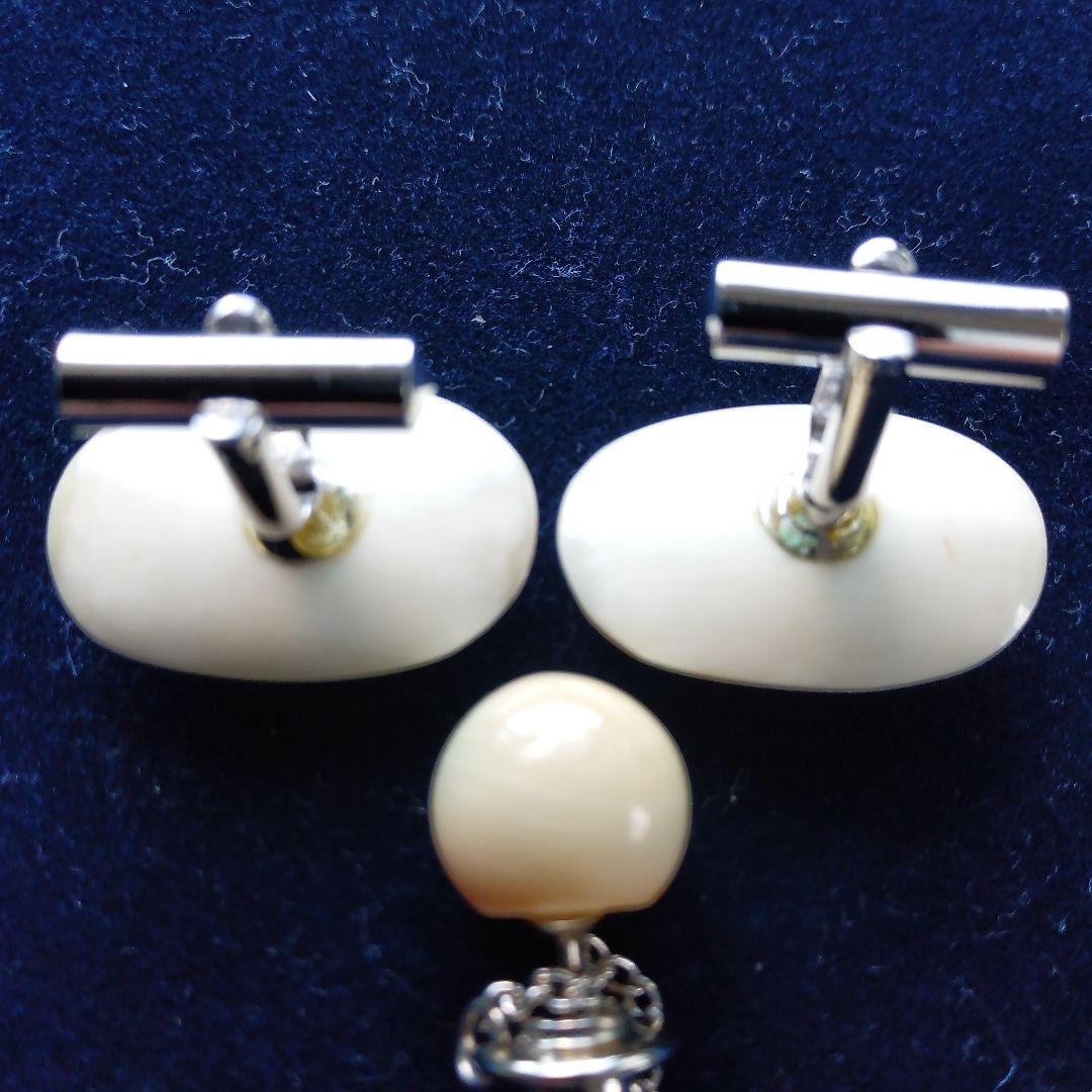 鯨歯　マッコウクジラ　カウス・ネクタイピン10セット（箱なし）①