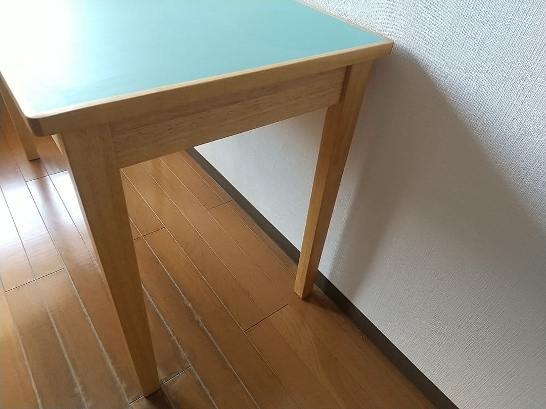 kao 無印良品 木製デスク リノリウム天板 グリーン 83895884