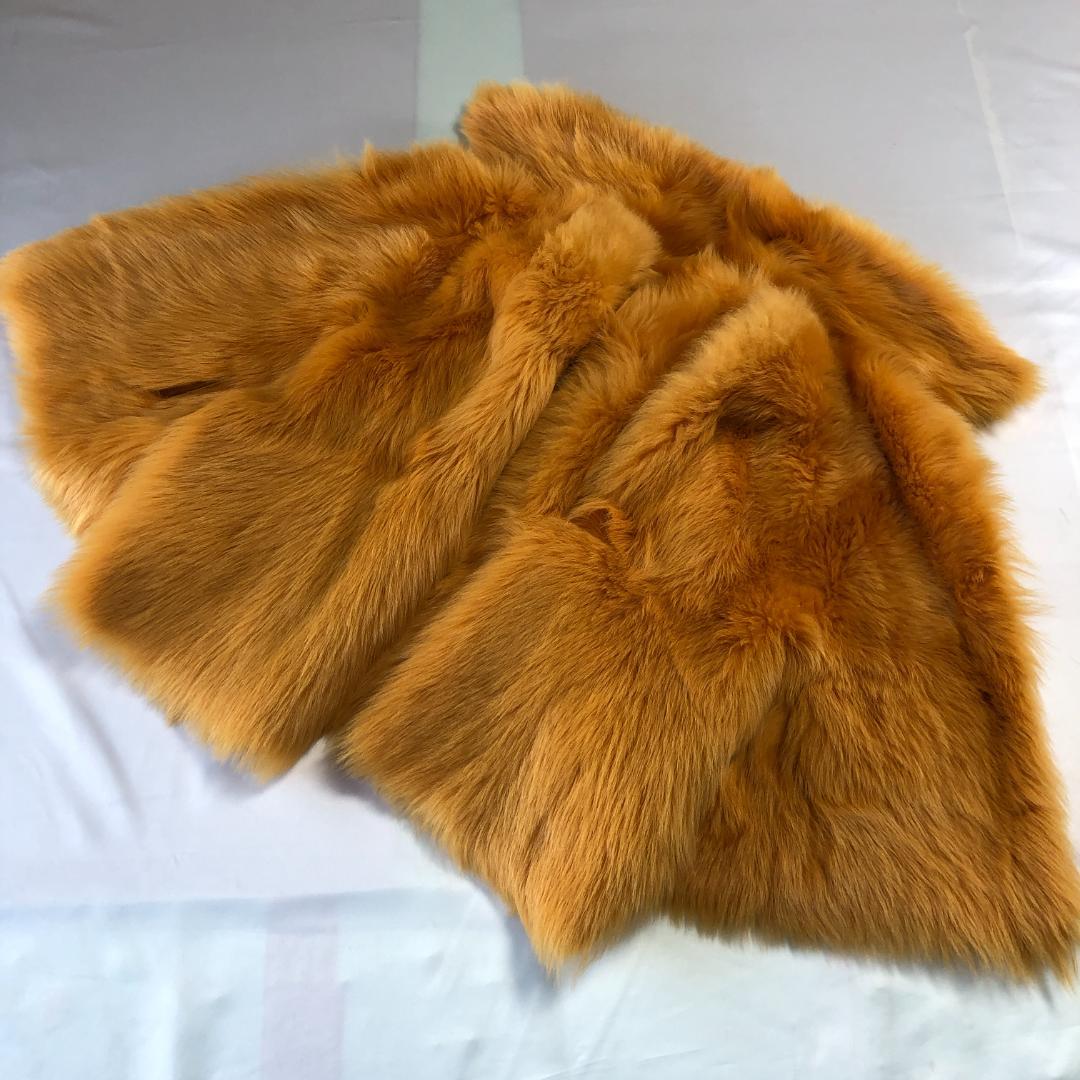 美品　イタリア製　ブランカ　羊革　毛皮　トスカーナムートン　黄色系　ショート