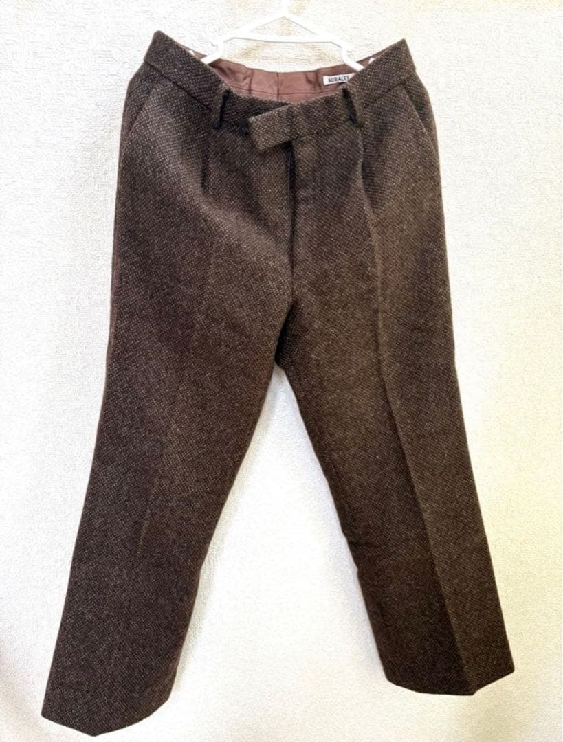 パンツ AURALEE Lama shetland wool tweed slacks