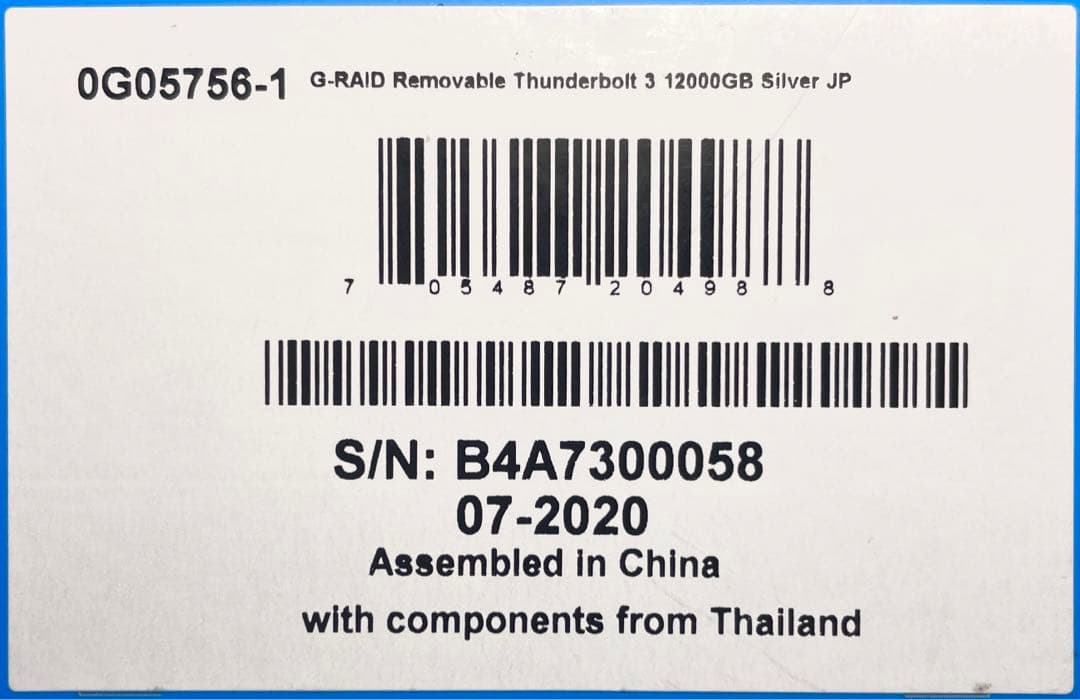 【新品未開封】WD G-RAID with Thunderbolt 3 12TB