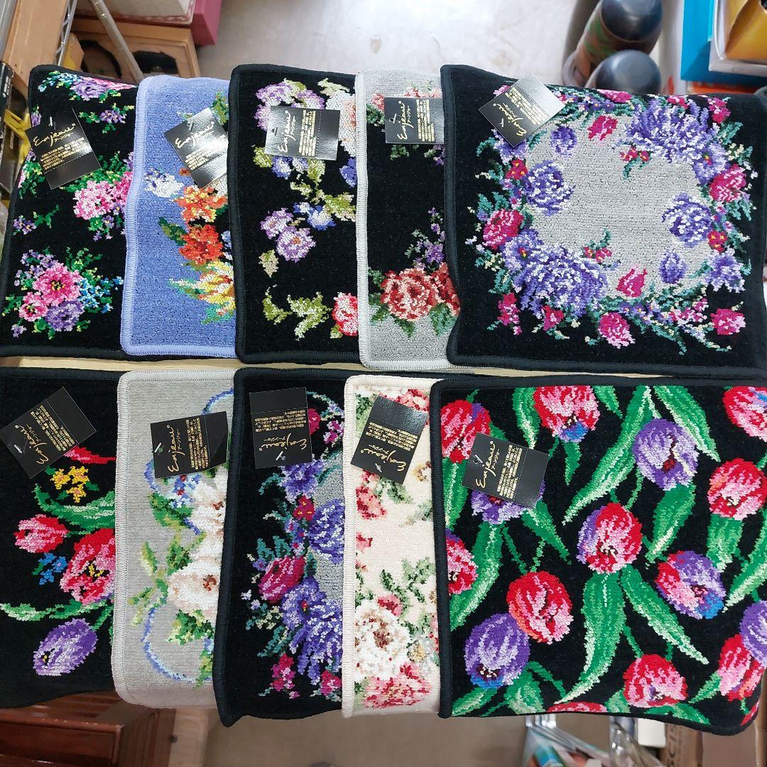 アーンジョー 花柄ハンカチ 10枚 枚 シェニール織 未使用 多少傷 汚れ有