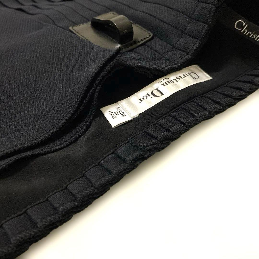 セール✨Christian Diorディオールプリーツミニスカート黒シルクウール
