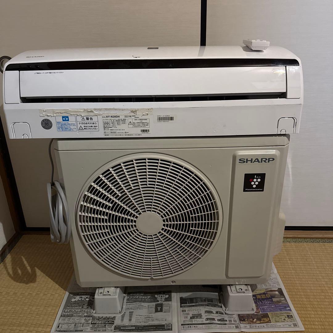 エアコン　SHARP AY-N28DH 10畳　2021年製　室内機室外機