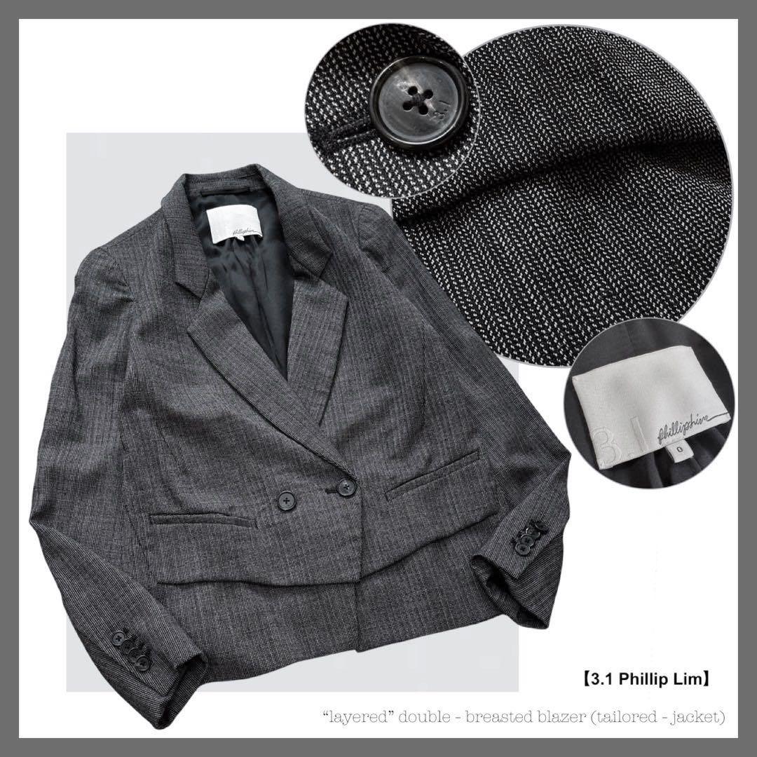 3.1 Phillip Lim【ヘリンボーン柄／レイヤード】テーラードジャケット