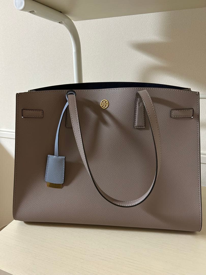 トリーバーチ TORY BURCH ベージュ トートバッグ ネイビー内装