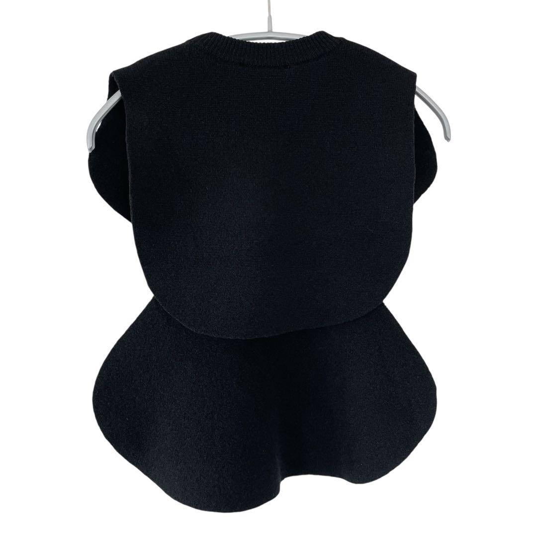 人気 美品 エンフォルド CIRCLE KNIT BIB サークルニットビブ 黒