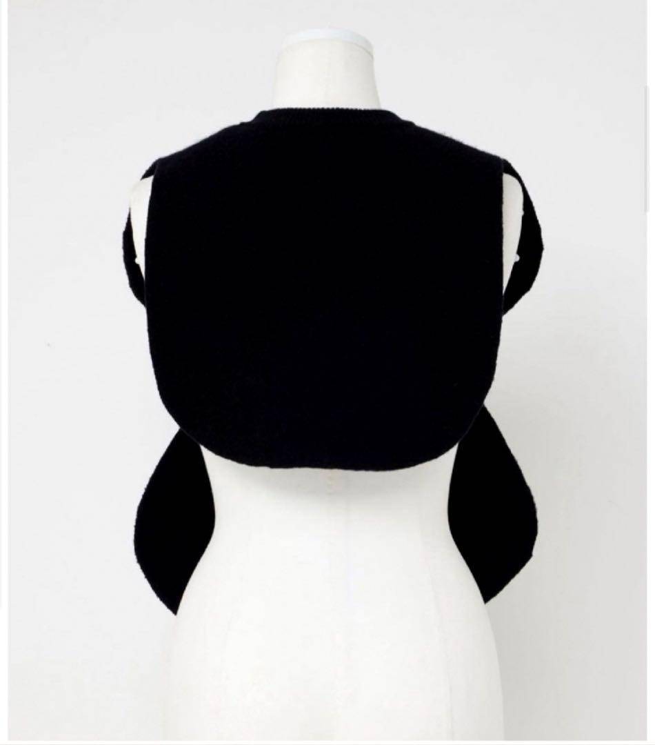 人気 美品 エンフォルド CIRCLE KNIT BIB サークルニットビブ 黒