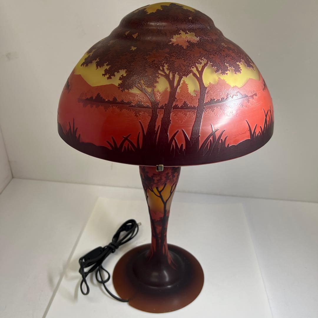 Ungureanu 湖水風景文　酸化腐食彫　大ランプ　高さ46㎝化粧共箱トヒルサ