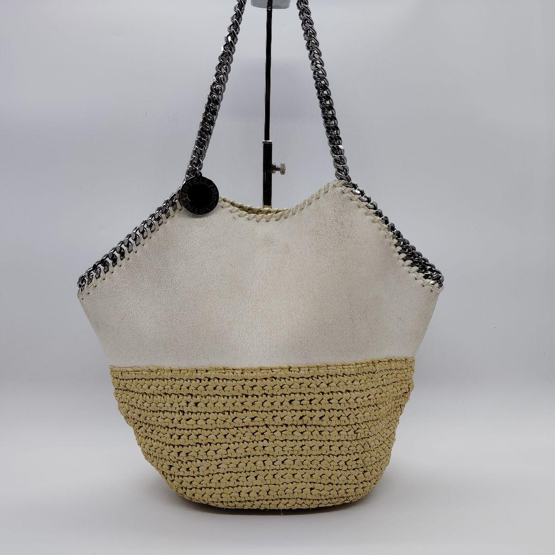 極美品 ステラマッカートニー ラフィア ハンドバッグ バケツ かご