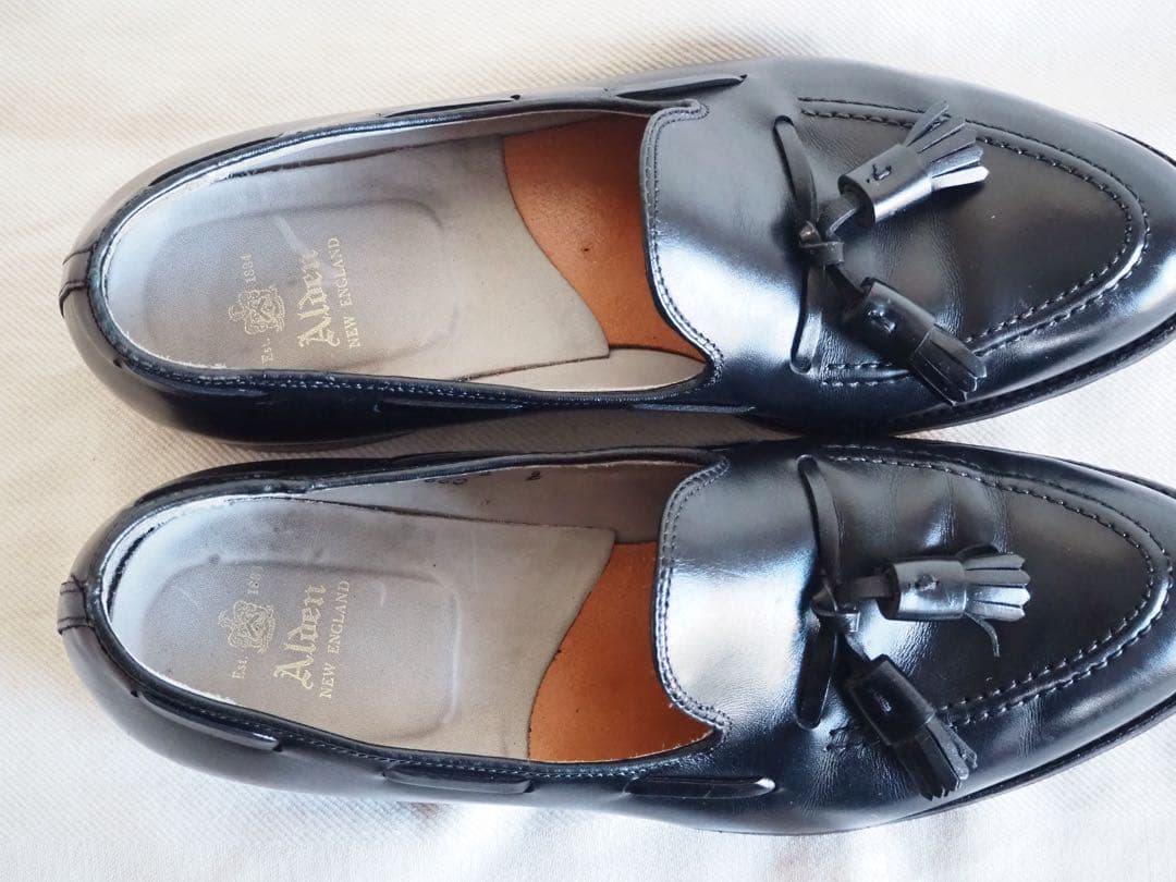 靴 Alden 660 Black Tassle Loafers