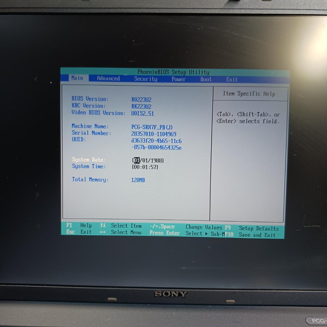 【難あり】ノートPC　ソニーVAIO PCG-SRX7F/PB No.4969