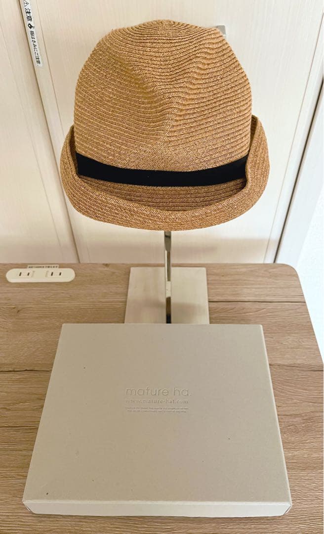 【未使用近】定価19,250円 BOXED HAT 7cm brimgrosgr