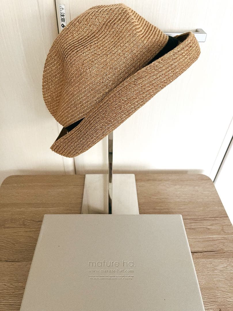 【未使用近】定価19,250円 BOXED HAT 7cm brimgrosgr